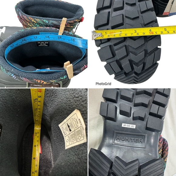 Hunter Intrepid Rainbow Logo Insulated Waterproof Short Boots Women’s Size 11 - Picture 16 of 16